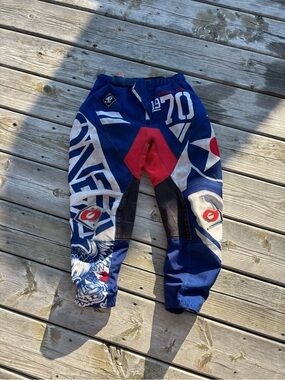 ONEAL Blue, Red & White Kids Motocross Pants size 8/10 youth
